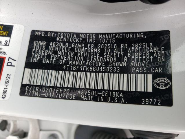 Photo 10 from auction – 2016 TOYOTA CAMRY LE with VIN 4T1BF1FK8GU150233