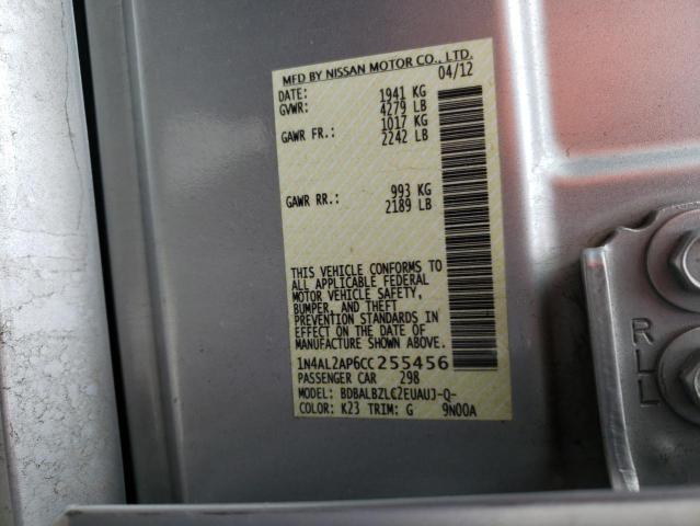 Photo 10 from auction – 2012 NISSAN ALTIMA BAS with VIN 1N4AL2AP6CC255456