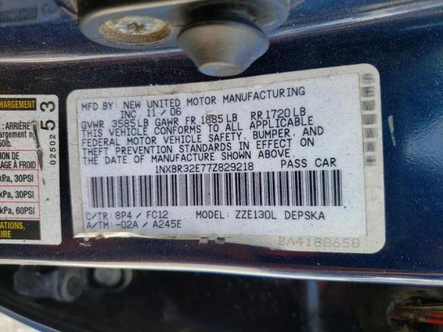 Photo 10 from auction – 2007 TOYOTA COROLLA CE with VIN 1NXBR32E77Z829218