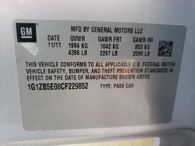 Photo 10 from auction – 2012 CHEVROLET MALIBU with VIN 1G1ZB5E08CF229852