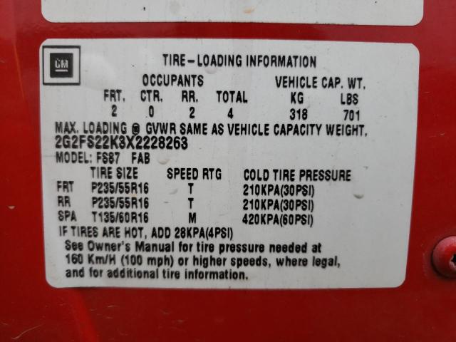 PONTIAC FIREBIRD 1999 with VIN 2G2FS22K3X2228263 - Photo from auction