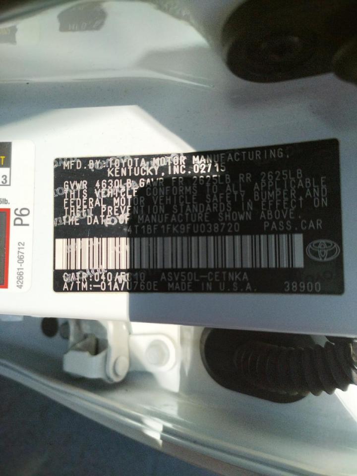 Photo 10 from auction – 2015 TOYOTA CAMRY LE with VIN 4T1BF1FK9FU038720