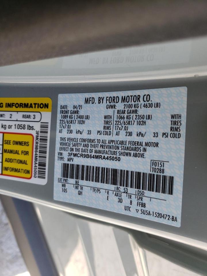 Photo 10 from auction – 2021 FORD BRONCO SPO with VIN 3FMCR9B64MRA45050