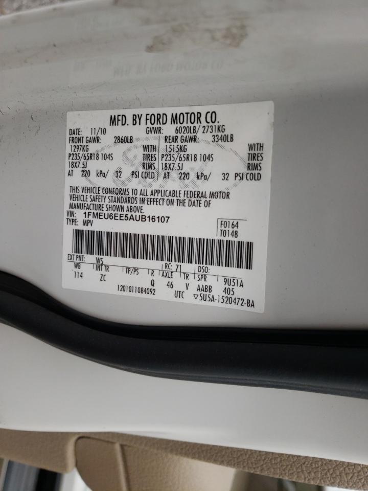 Photo 10 from auction – 2010 FORD EXPLORER E with VIN 1FMEU6EE5AUB16107