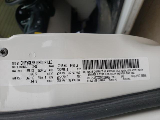 Photo 10 from auction – 2012 DODGE GRAND CARA with VIN 2C4RDGCG5CR284412