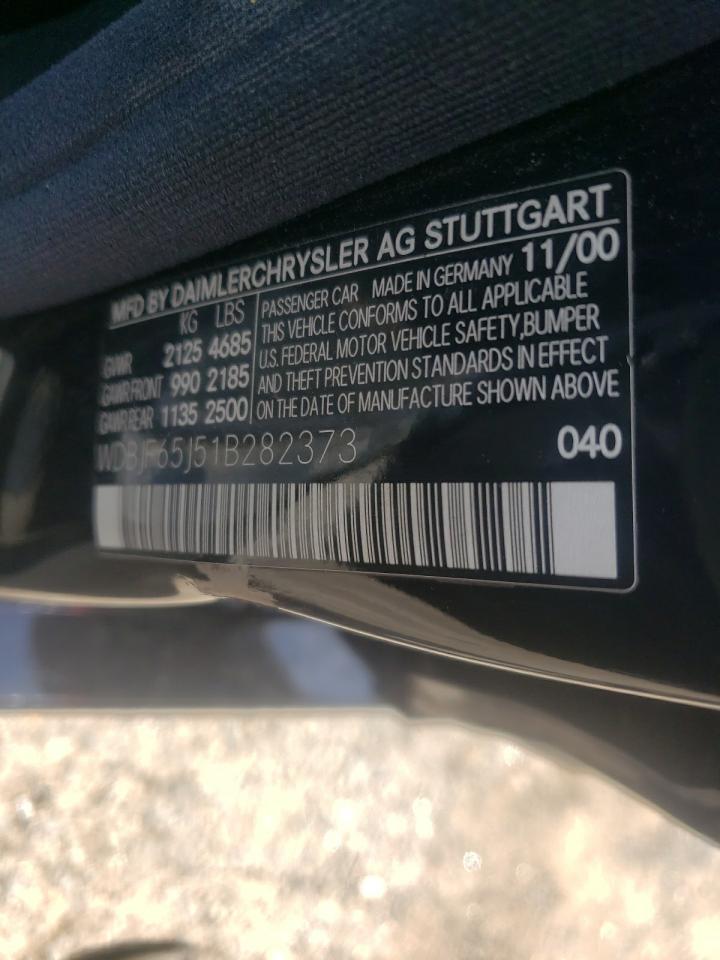 Photo 10 from auction – 2001 MERCEDES-BENZ E 320 with VIN WDBJF65J51B282373