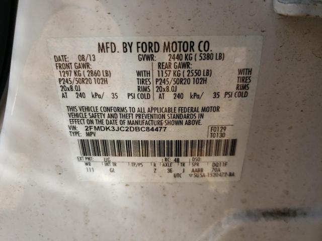 Photo 10 from auction – 2013 FORD EDGE SEL with VIN 2FMDK3JC2DBC84477