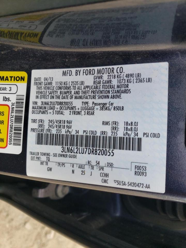 Photo 10 from auction – 2013 LINCOLN MKZ HYBRID with VIN 3LN6L2LU7DR820055