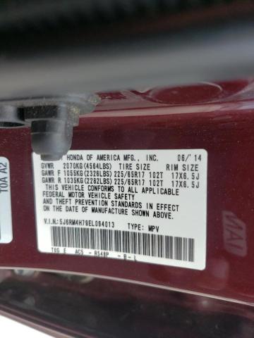 Photo 10 from auction – 2014 HONDA CR-V EXL with VIN 5J6RM4H79EL094013
