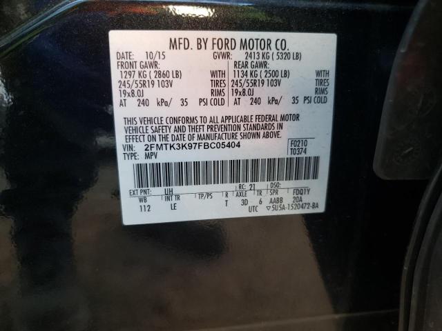 Photo 10 from auction – 2015 FORD EDGE TITAN with VIN 2FMTK3K97FBC05404