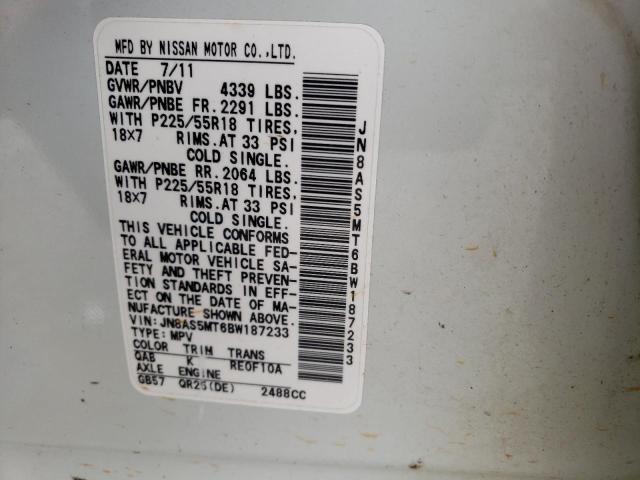 Photo 10 from auction – 2011 NISSAN ROGUE S with VIN JN8AS5MT6BW187233
