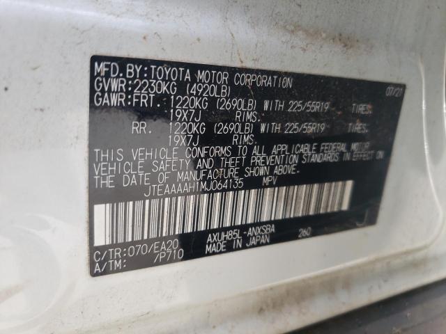 Photo 10 from auction – 2021 TOYOTA VENZA LE with VIN JTEAAAAH1MJ064135