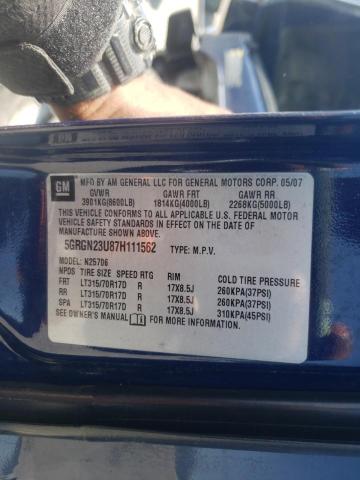 Photo 10 from auction – 2007 HUMMER H2 with VIN 5GRGN23U87H111562