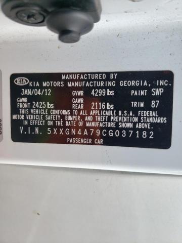 Photo 10 from auction – 2012 KIA OPTIMA EX with VIN 5XXGN4A79CG037182
