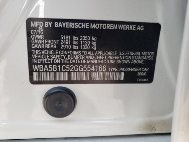Photo 10 from auction – 2016 BMW 5 SERIES with VIN WBA5B1C52GG554166