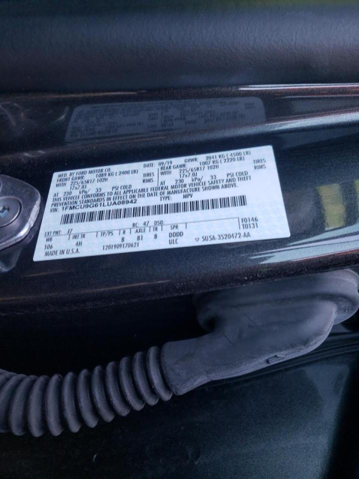 Photo 10 from auction – 2020 FORD ESCAPE SE with VIN 1FMCU9G61LUA08942