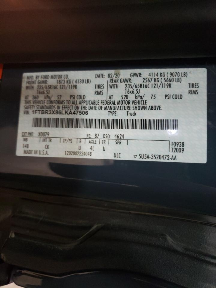 Photo 10 from auction – 2020 FORD TRANSIT T- with VIN 1FTBR3X86LKA47506