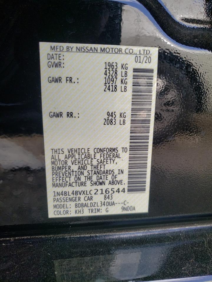 Photo 10 from auction – 2020 NISSAN ALTIMA S with VIN 1N4BL4BVXLC216544