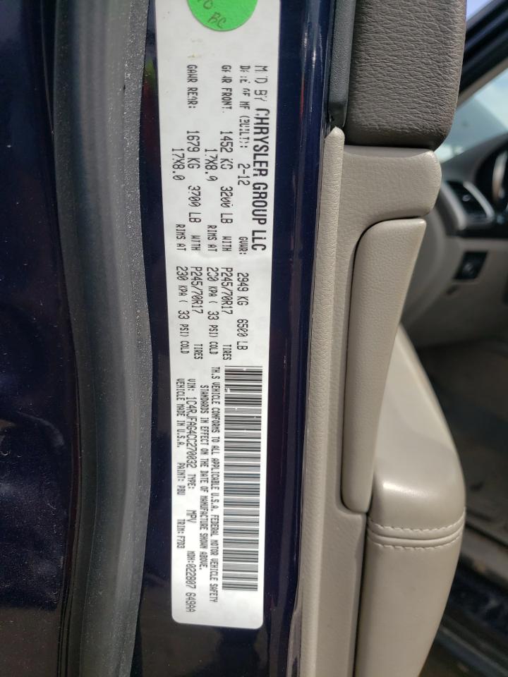 Photo 10 from auction – 2012 JEEP GRAND CHER with VIN 1C4RJFAG4CC270032