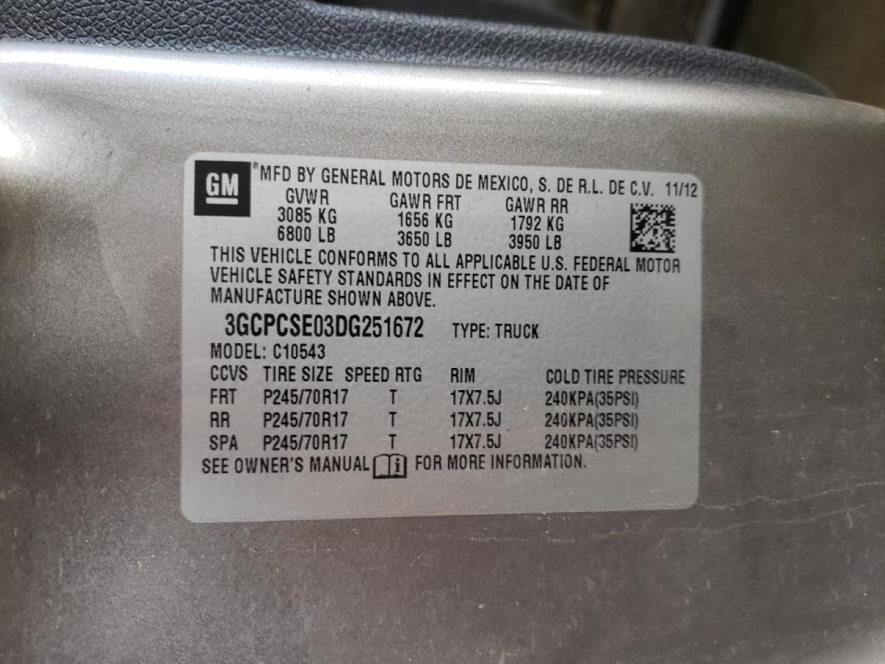 Photo 10 from auction – 2013 CHEVROLET SILVERADO with VIN 3GCPCSE03DG251672