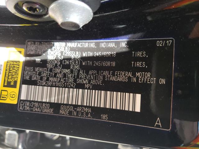 Photo 10 from auction – 2017 TOYOTA HIGHLANDER with VIN 5TDKZRFH1HS511242
