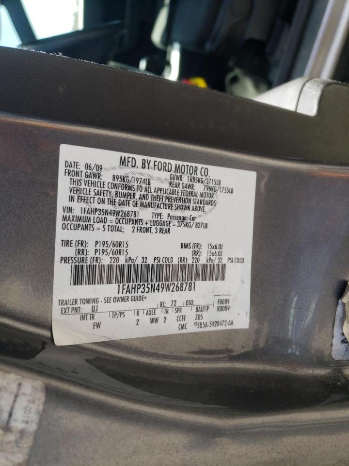 Photo 10 from auction – 2009 FORD FOCUS SE with VIN 1FAHP35N49W268781