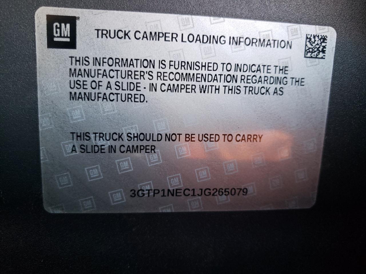 Photo 10 from auction – 2018 GMC SIERRA C15 with VIN 3GTP1NEC1JG265079