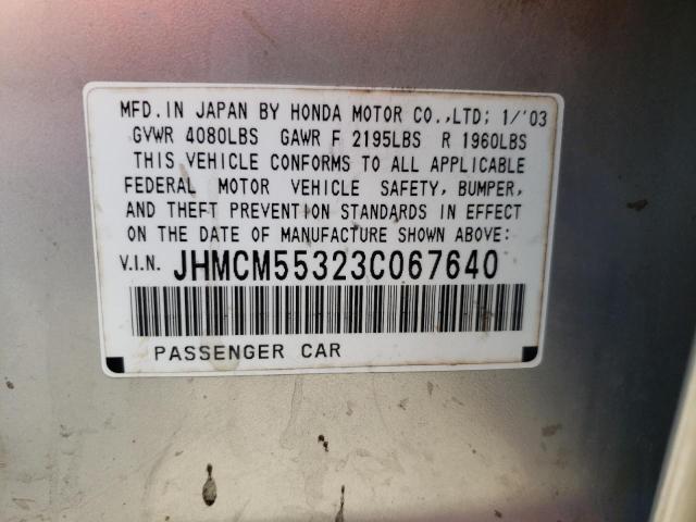 Photo 10 from auction – 2003 HONDA ACCORD LX with VIN JHMCM55323C067640