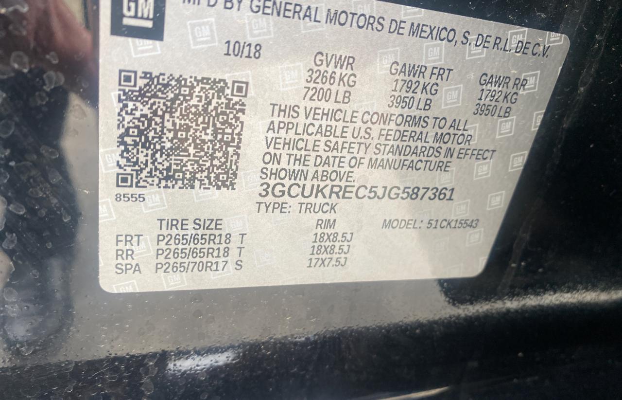 Photo 10 from auction – 2018 CHEVROLET SILVERADO with VIN 3GCUKREC5JG587361