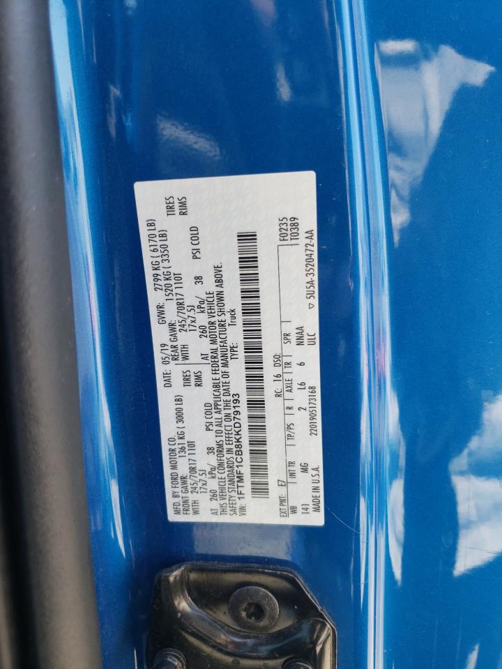 Photo 10 from auction – 2019 FORD F150 with VIN 1FTMF1CB8KKD79193
