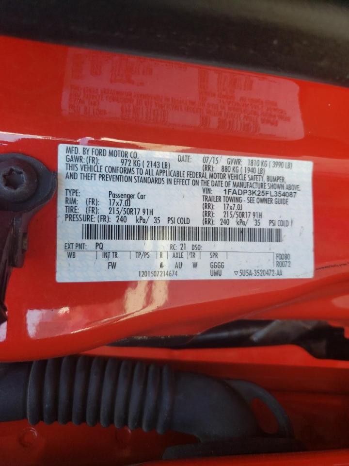 Photo 10 from auction – 2015 FORD FOCUS SE with VIN 1FADP3K25FL354087