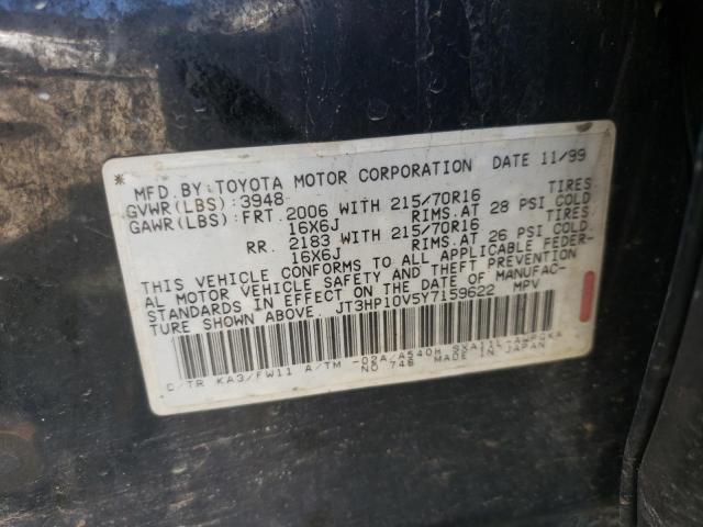 TOYOTA RAV4 2000 with VIN JT3HP10V5Y7159622 - Photo from auction