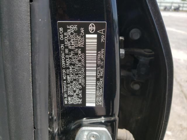 Photo 10 from auction – 2008 TOYOTA YARIS with VIN JTDBT923481268065