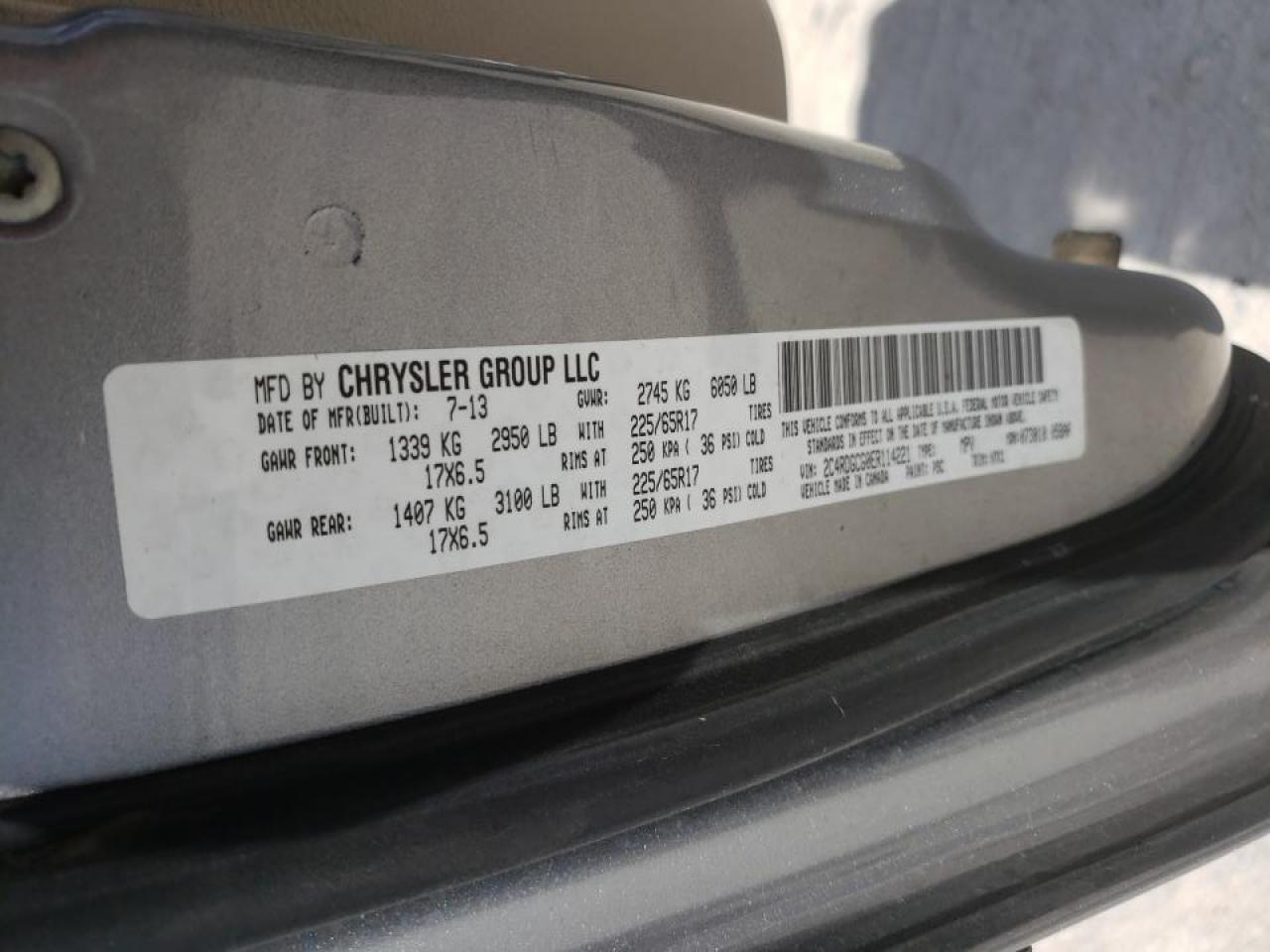 Photo 10 from auction – 2014 DODGE GRAND CARA with VIN 2C4RDGCG0ER114221