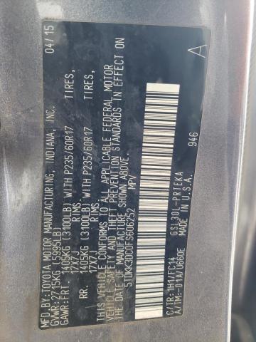 Photo 10 from auction – 2015 TOYOTA SIENNA LE with VIN 5TDKK3DC0FS606252