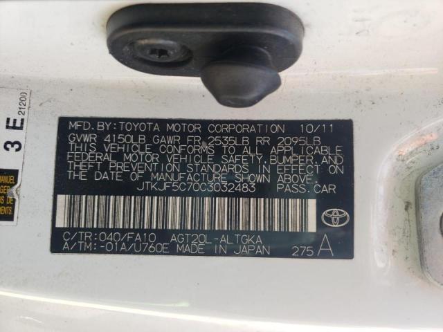 Photo 10 from auction – 2012 TOYOTA SCION TC with VIN JTKJF5C70C3032483