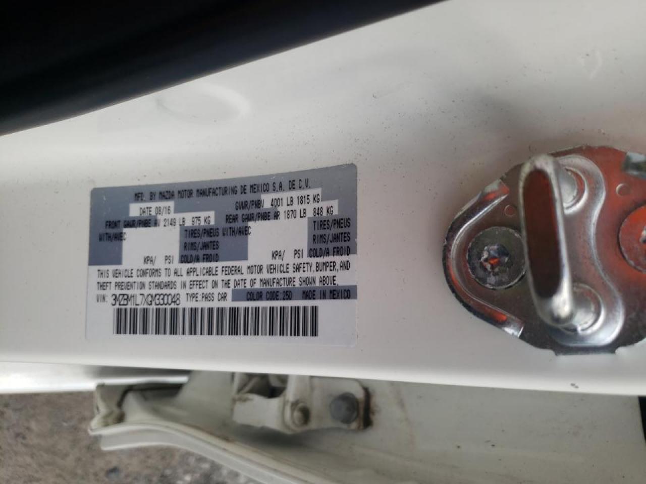 Photo 10 from auction – 2016 MAZDA 3 TOURING with VIN 3MZBM1L7XGM330048