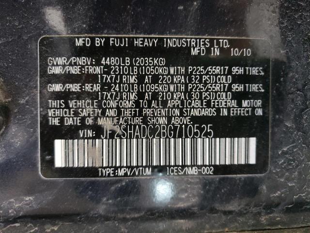 Photo 10 from auction – 2011 SUBARU FORESTER 2 with VIN JF2SHADC2BG710525
