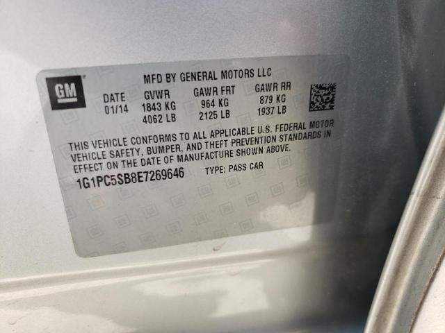 Photo 10 from auction – 2014 CHEVROLET CRUZE LT with VIN 1G1PC5SB8E7269646