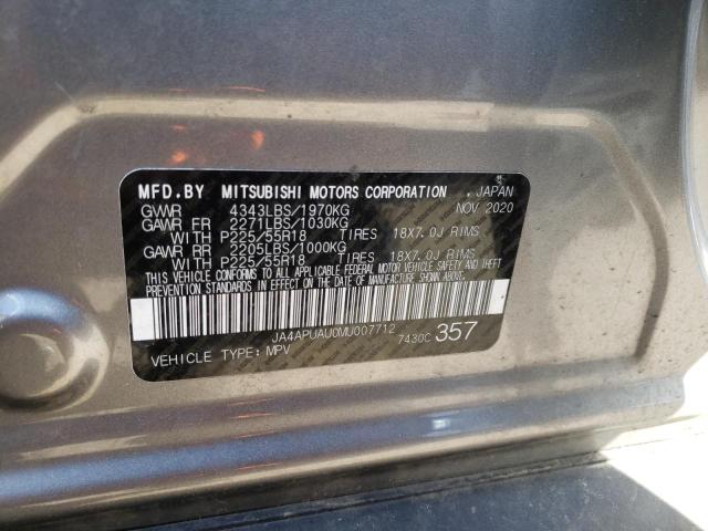 Photo 10 from auction – 2021 MITSUBISHI OUTLANDER with VIN JA4APUAU0MU007712