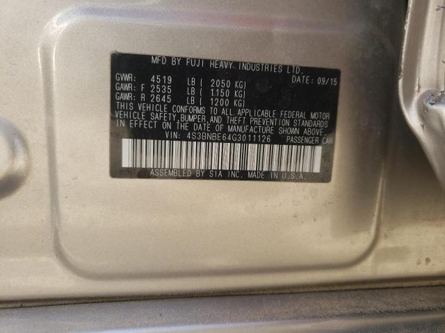 Photo 10 from auction – 2016 SUBARU LEGACY 2.5 with VIN 4S3BNBE64G3011126