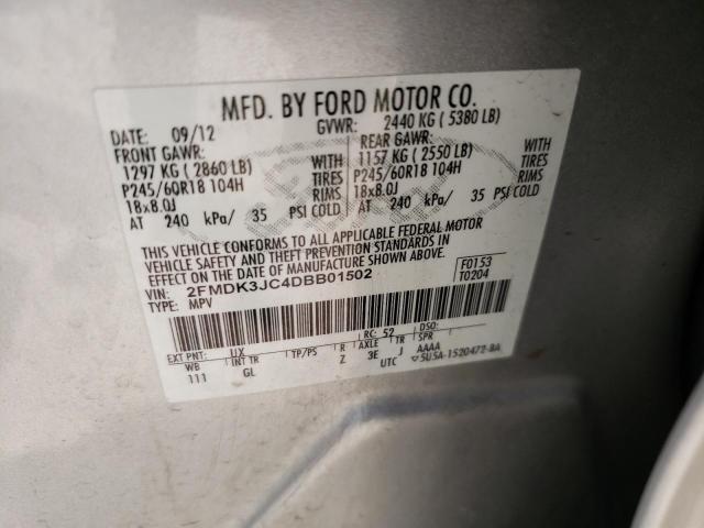 Photo 10 from auction – 2013 FORD EDGE SEL with VIN 2FMDK3JC4DBB01502