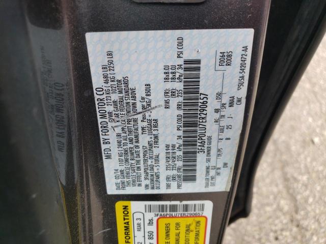 Photo 10 from auction – 2014 FORD FUSION SE with VIN 3FA6P0LU7ER290657