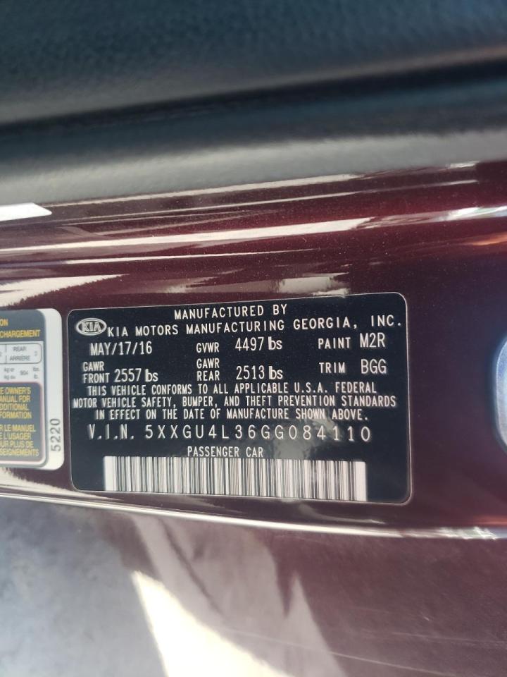 Photo 10 from auction – 2016 KIA OPTIMA EX with VIN 5XXGU4L36GG084110