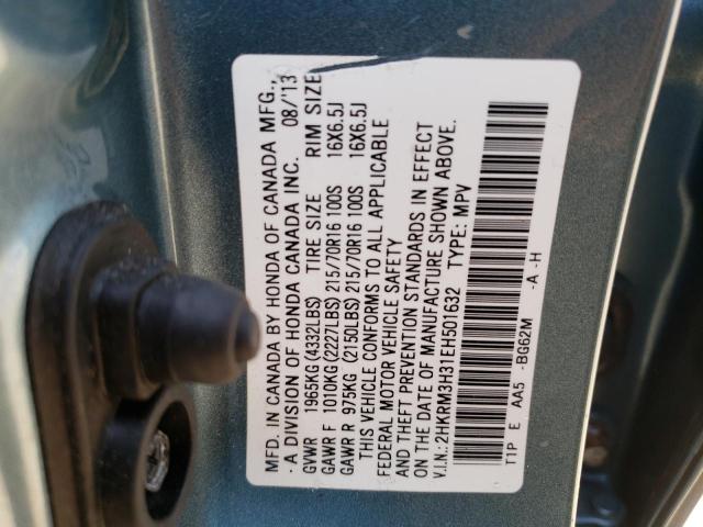 Photo 10 from auction – 2014 HONDA CR-V LX with VIN 2HKRM3H31EH501632