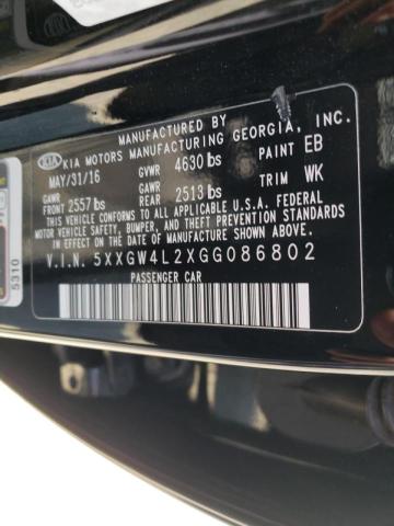 Photo 10 from auction – 2016 KIA OPTIMA SX with VIN 5XXGW4L2XGG086802