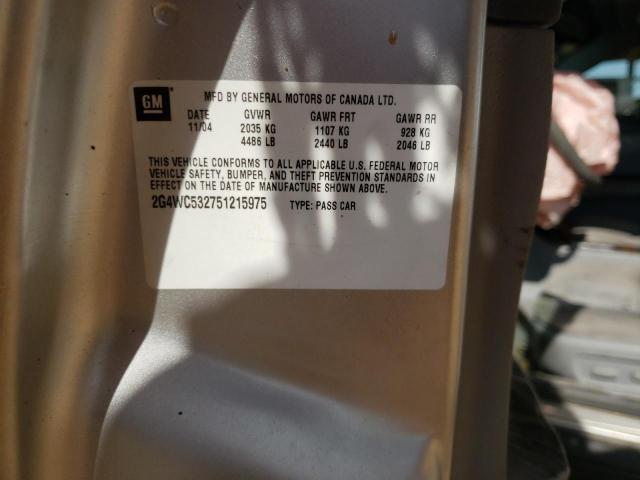 Photo 10 from auction – 2005 BUICK LACROSSE C with VIN 2G4WC532751215975