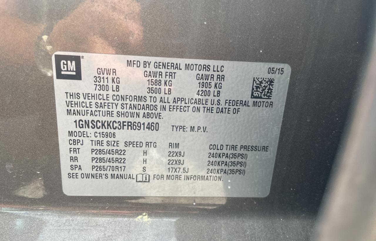 Photo 10 from auction – 2015 CHEVROLET SUBURBAN C with VIN 1GNSCKKC3FR691460