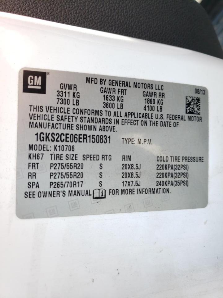 Photo 10 from auction – 2014 GMC YUKON SLT with VIN 1GKS2CE06ER150831