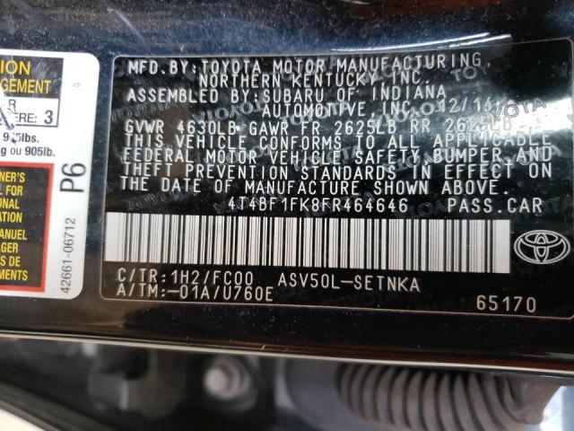 Photo 10 from auction – 2015 TOYOTA CAMRY LE with VIN 4T4BF1FK8FR464646